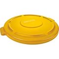 Rubbermaid Commercial Brute® Flat Lid For 44 Gallon Round Trash Container, Yellow - FG264560YEL FG264560YEL